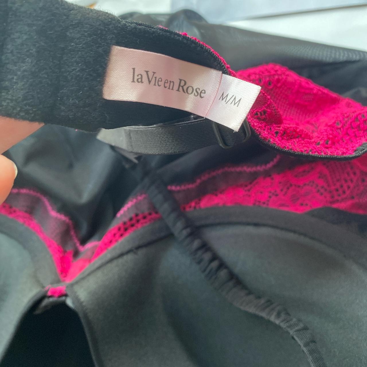 Boutique La Vie en Rose Dress fuchsia pink on black... Depop