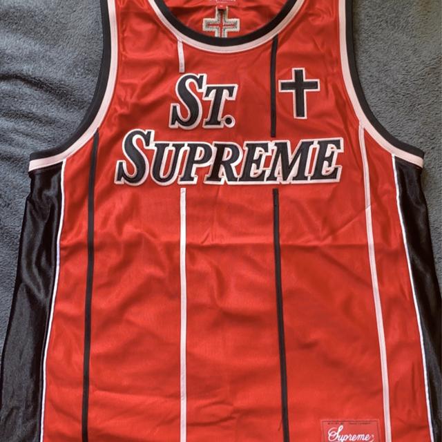 supreme mitchel and ness jersey worn once no flaws - Depop