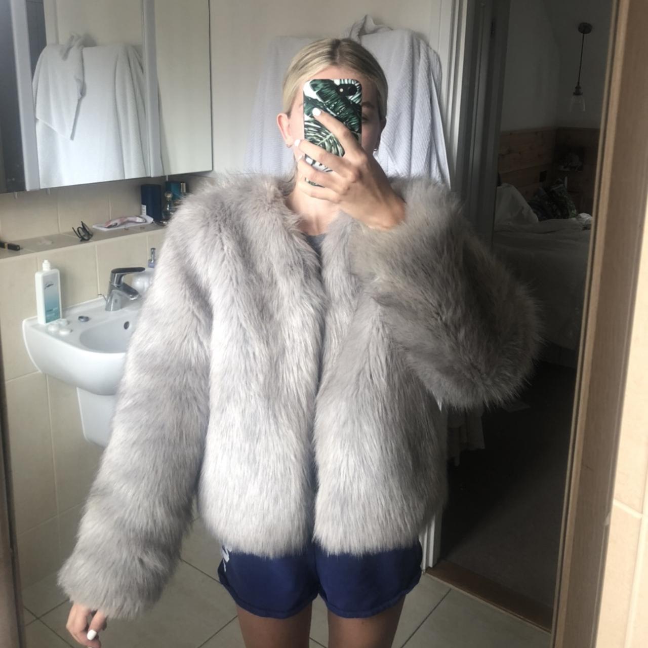 Missguided grey shop fur jacket