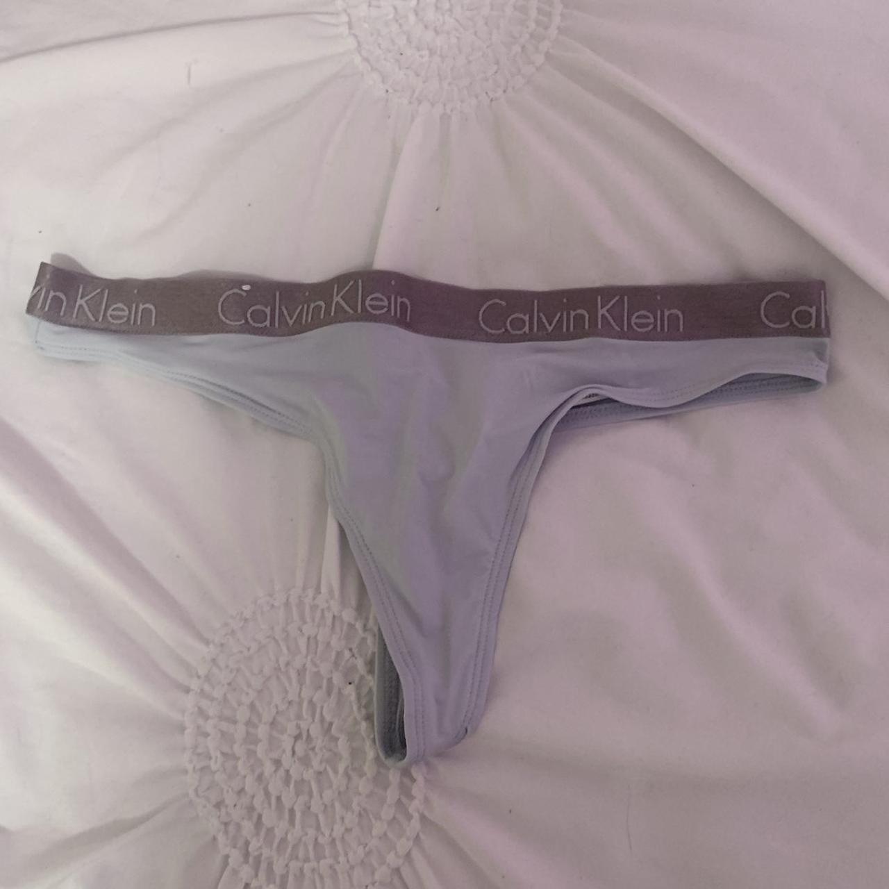 Light blue Calvin Klein thong underwear. Like new... - Depop