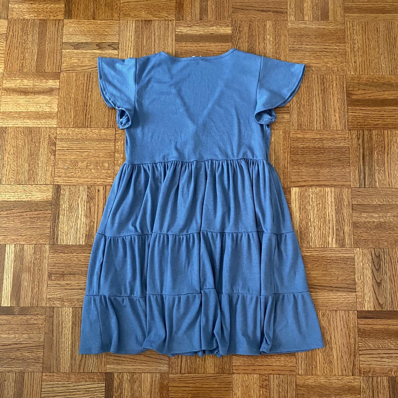 Blue babydoll tiered dress size medium 💙 never worn,... - Depop