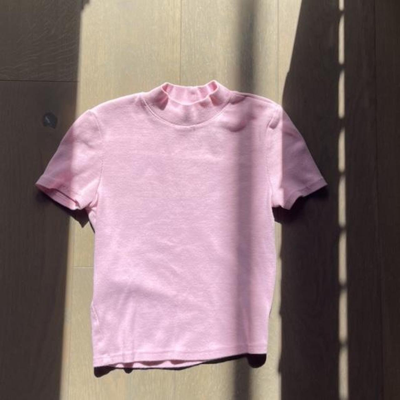 Fitted baby pink tee, super cute and comfortable... Depop