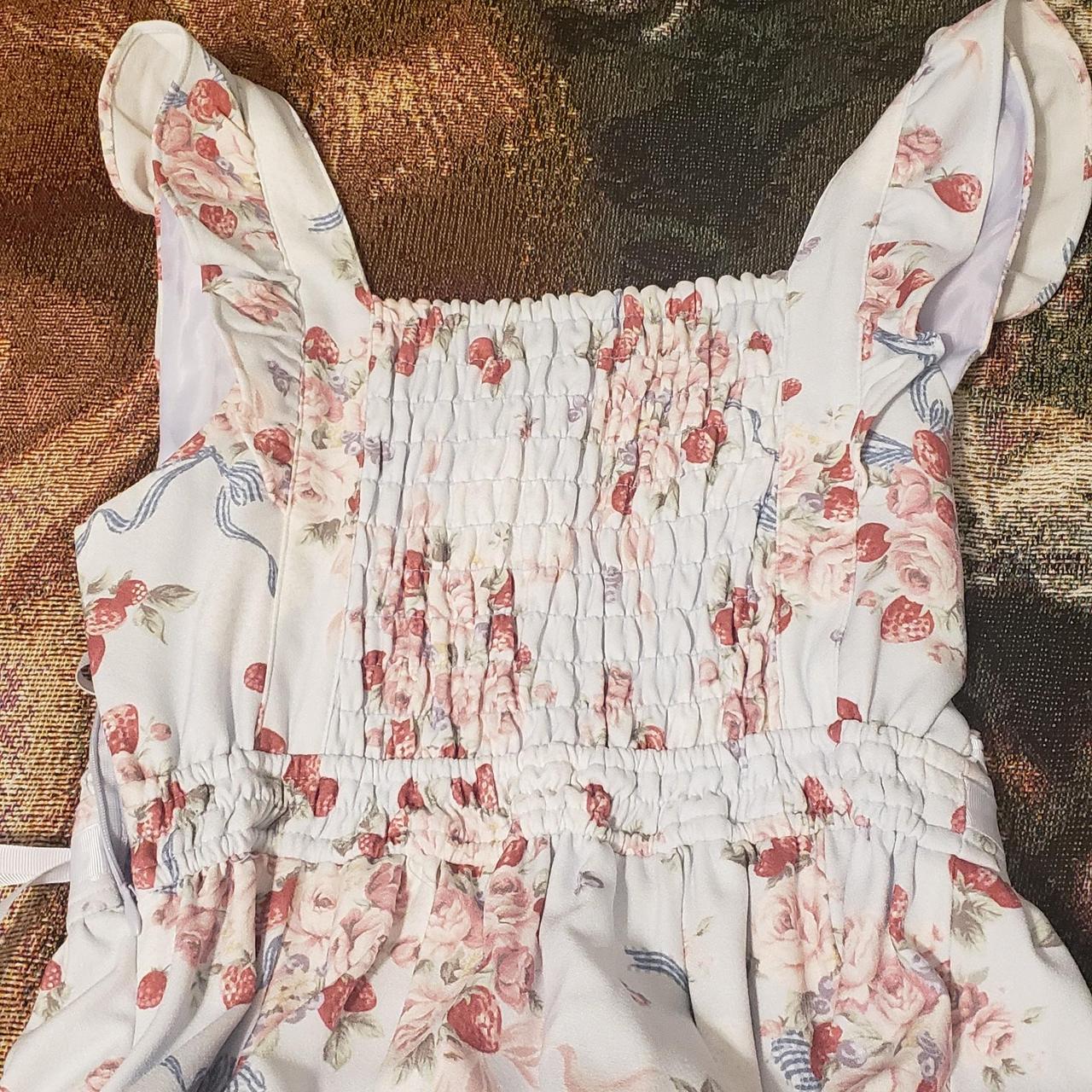 Japanese brand Liz Lisa pale blue with flowers and... - Depop