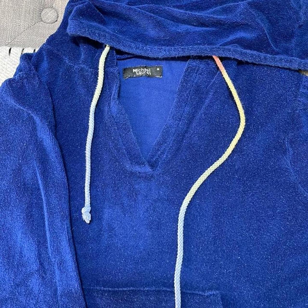 Blue terry Michael Lauren hoodie -size medium... - Depop