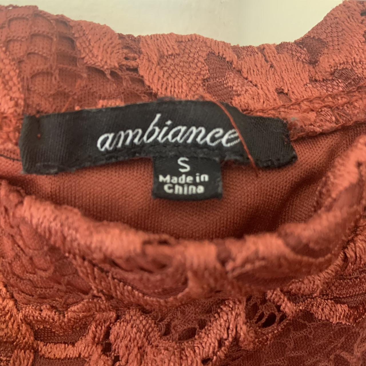 Ambiance Apparel Women's Orange and Burgundy Dress | Depop