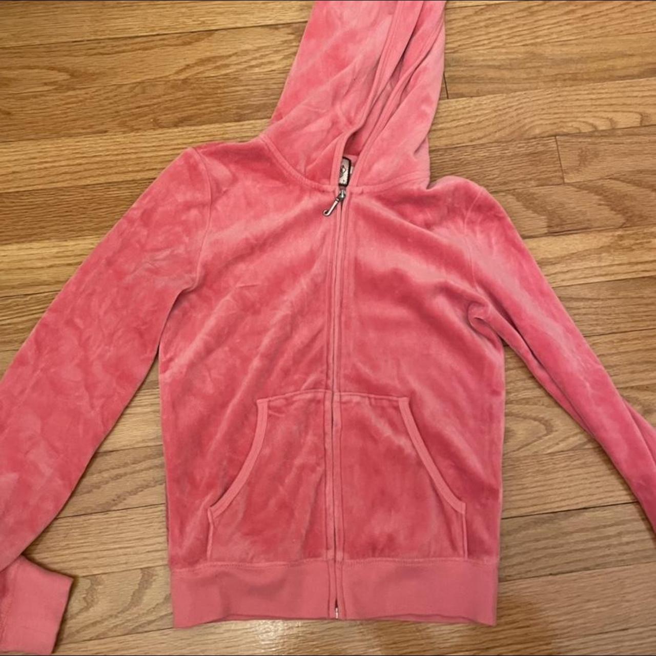 Juicy couture hot pink zip up sweatshirt, in mint... - Depop