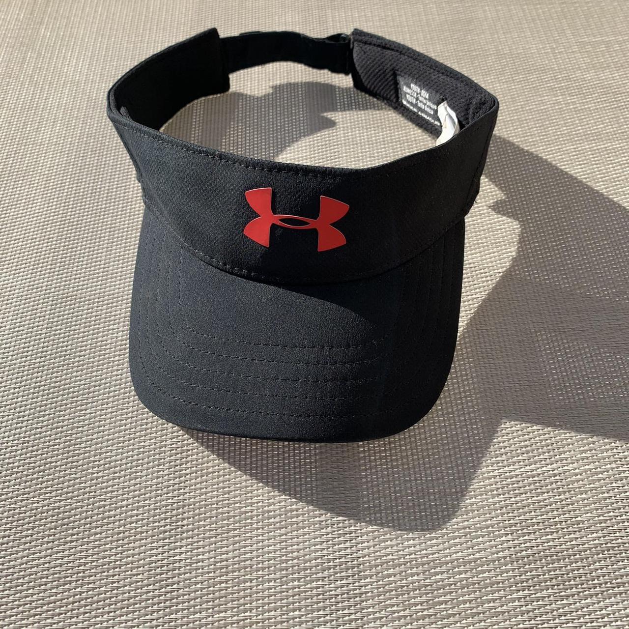 Black and Red Under Armour Youth Visor #black #red - Depop
