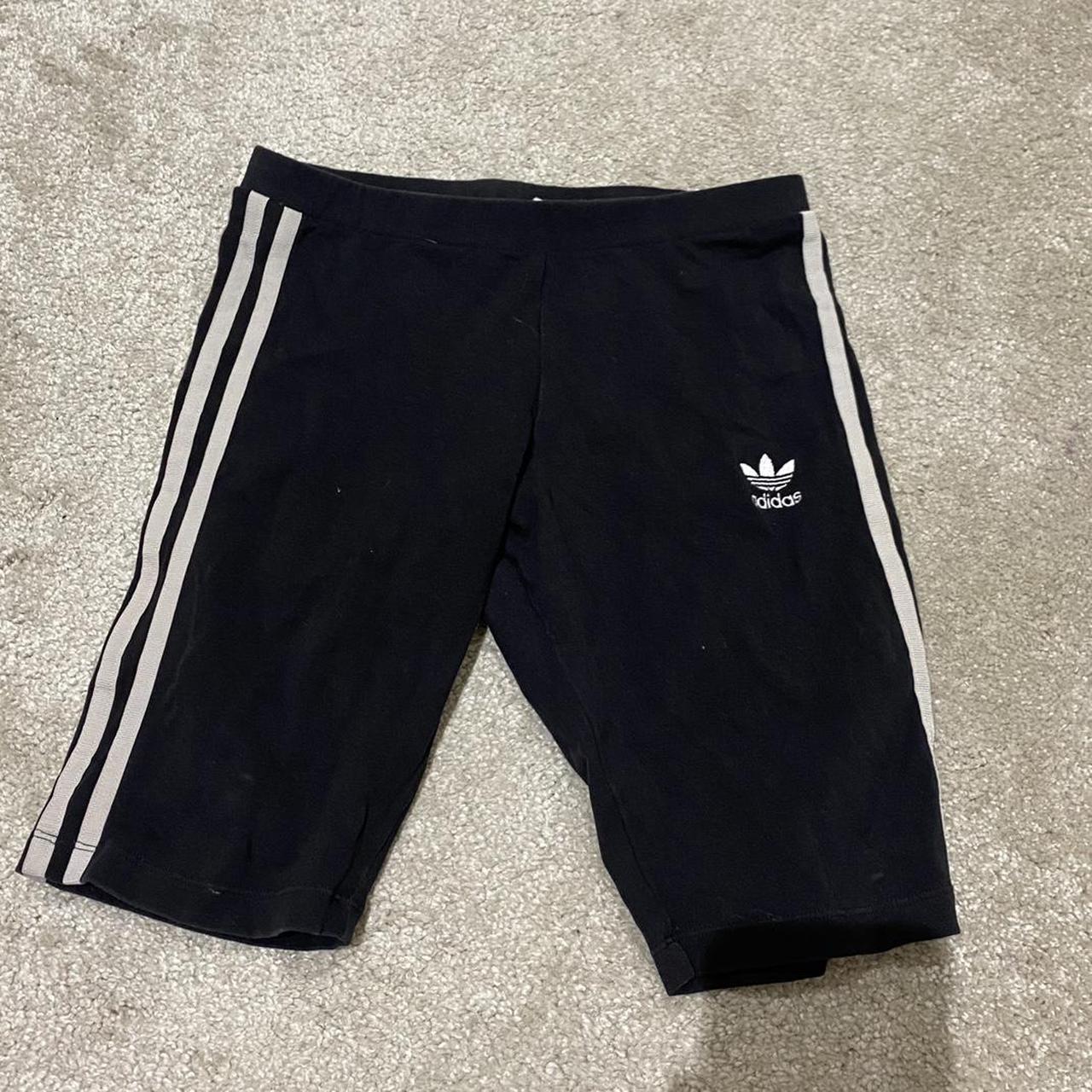 Adidas originals three stripe cycling shorts in black - Depop