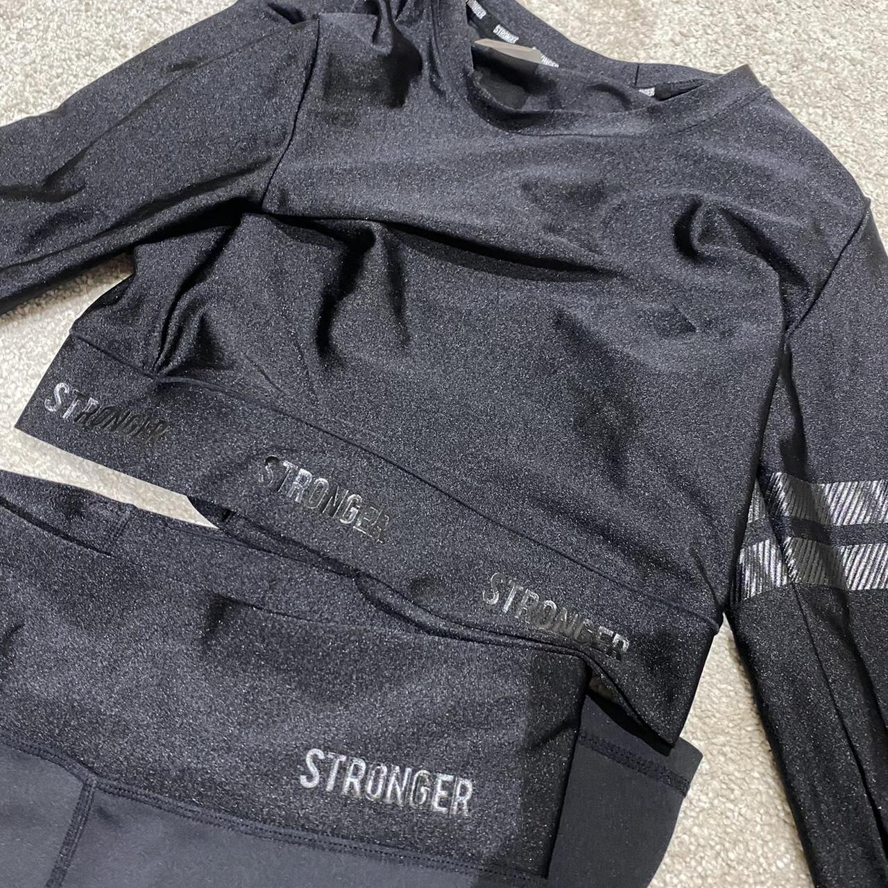 Stronger black gym set - leggings size small and... - Depop