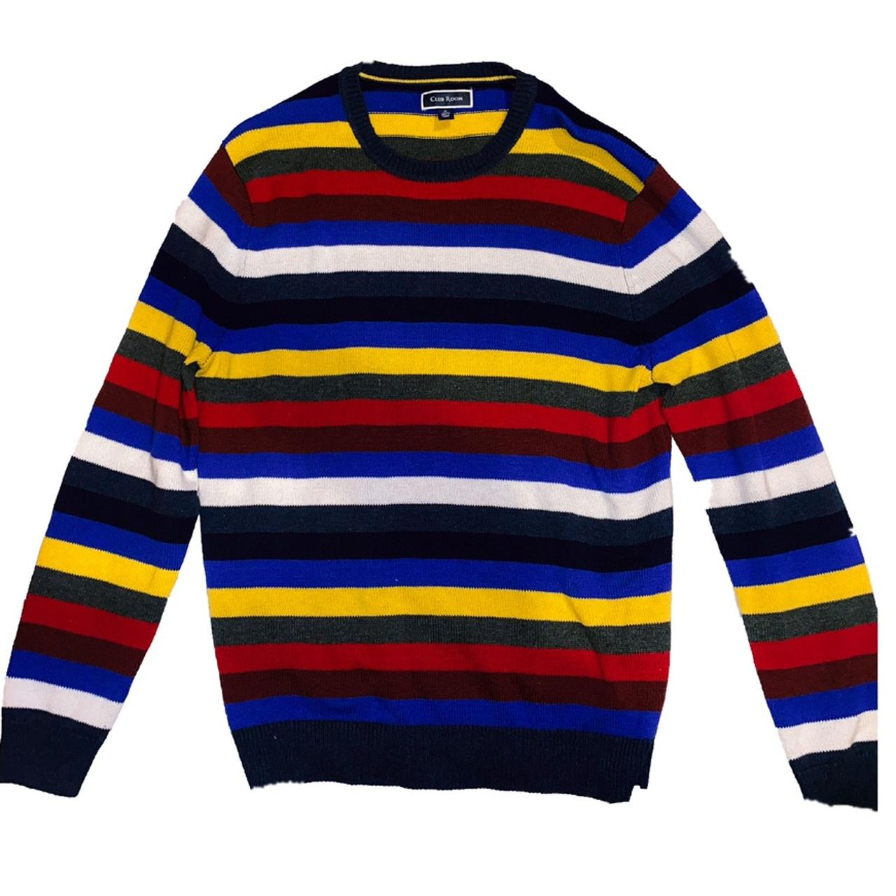 Club Room Multicolor Striped Sweater Worn once abs... - Depop
