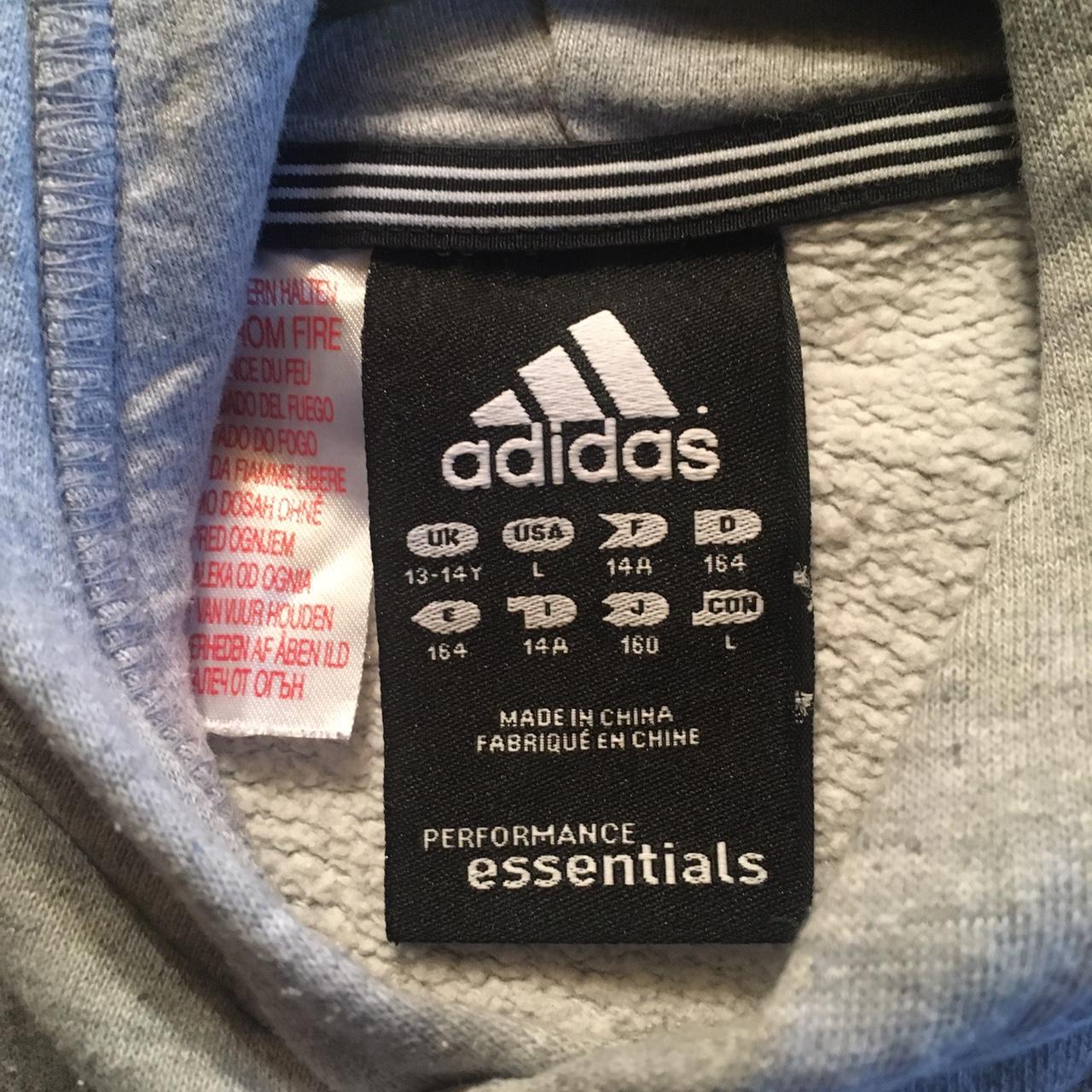 Boys Adidas grey hoodie age13-14 great condition - Depop