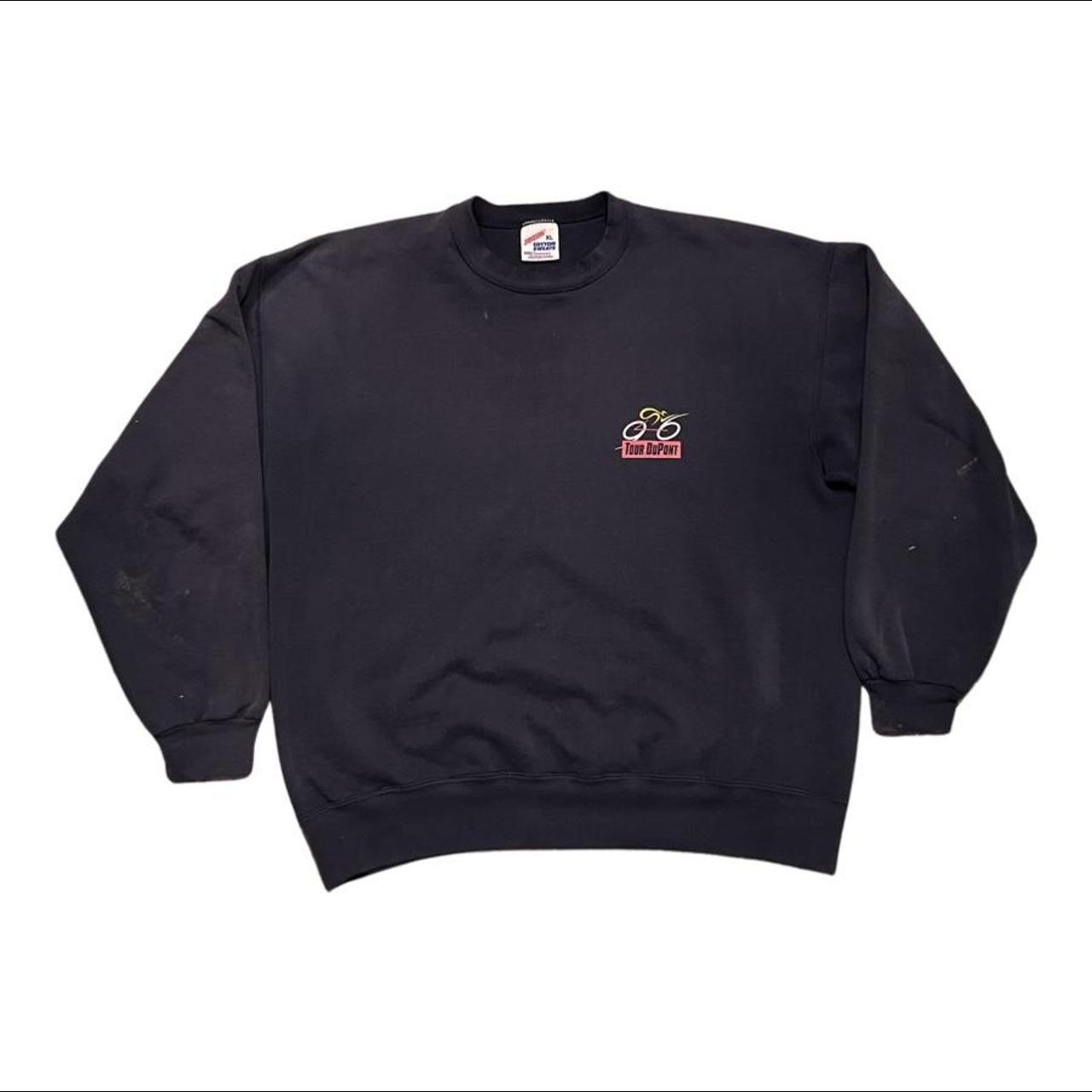 Vintage 90s Tour DuPont Navy Distressed Crewneck