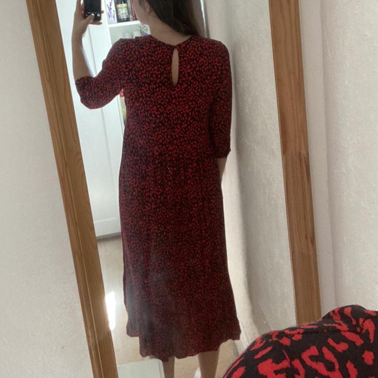 Zara red leopard print maxi dress Size S Barely worn... Depop