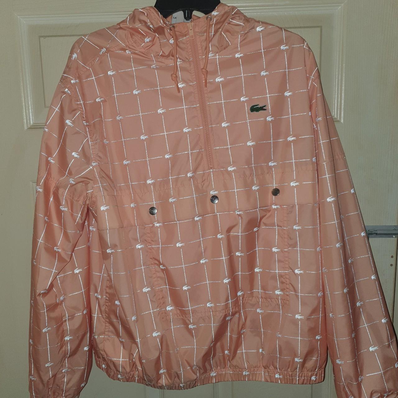 Supreme lacoste reflective hot sale grid nylon anorak peach