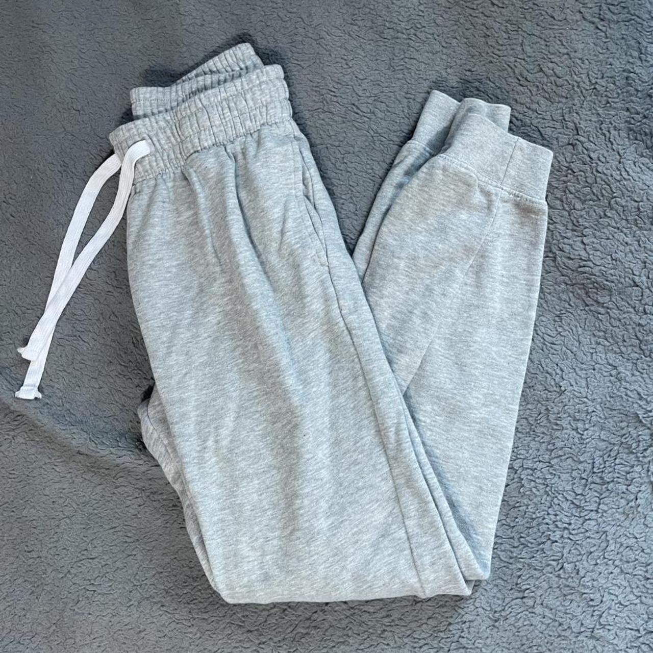 H&M Men's Grey and White Joggerstracksuits Depop
