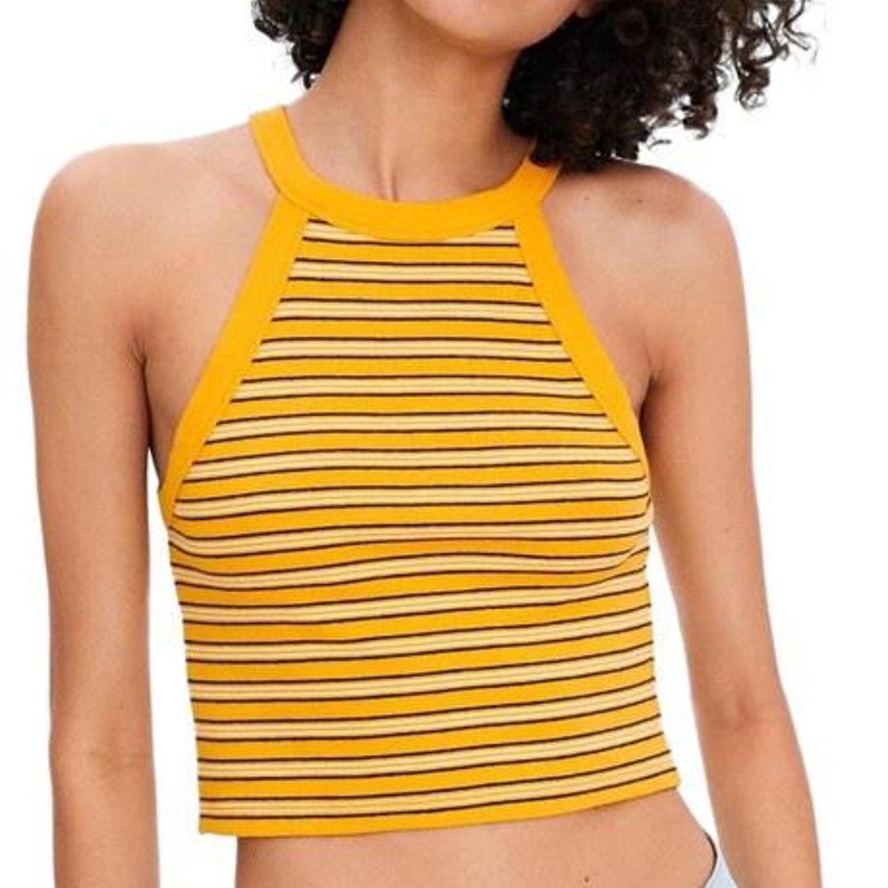 yellow halter top zara