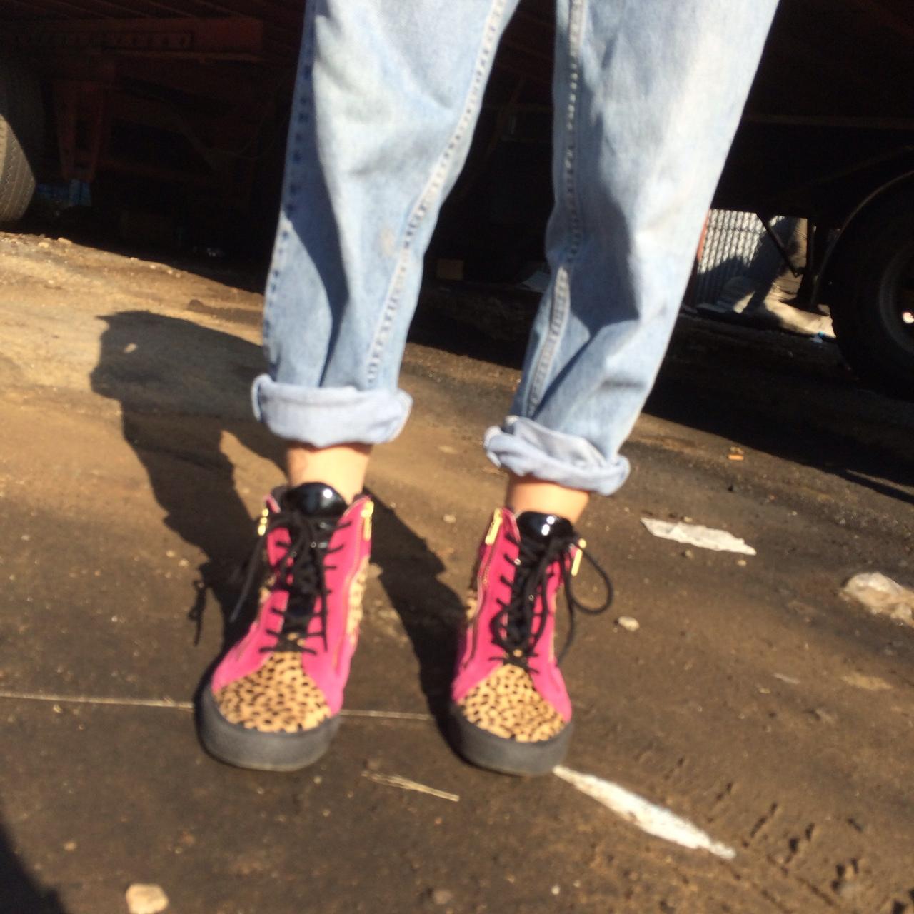 leopard accent sneakers