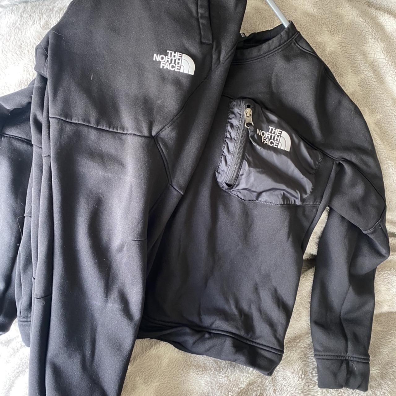 Large boys ‘North face’ tracksuit - Black - Depop