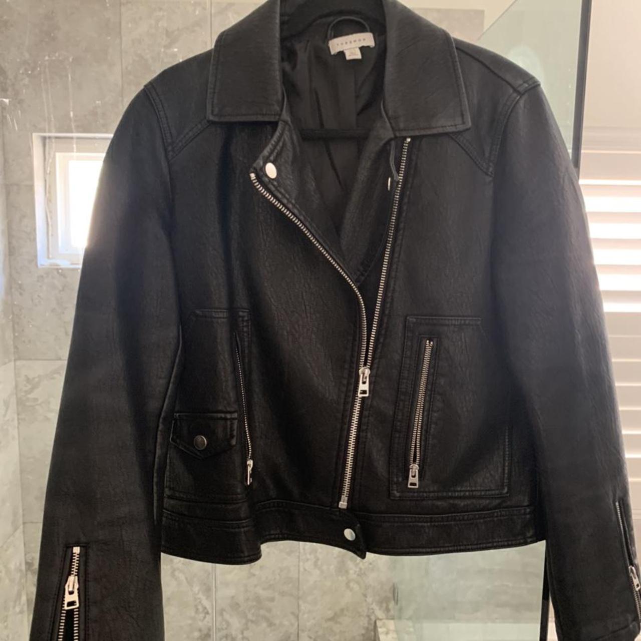 Topshop Women's Black and Silver Jacket | Depop