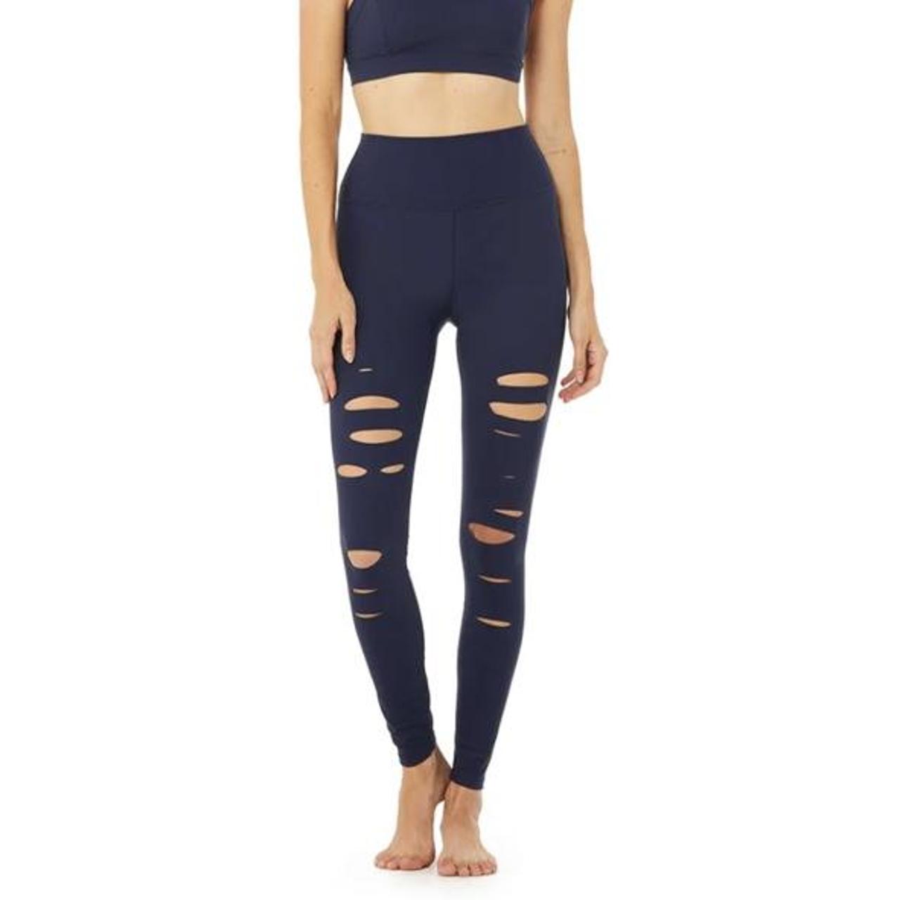 Alo high waisted ripped warrior leggings Size xs - Depop