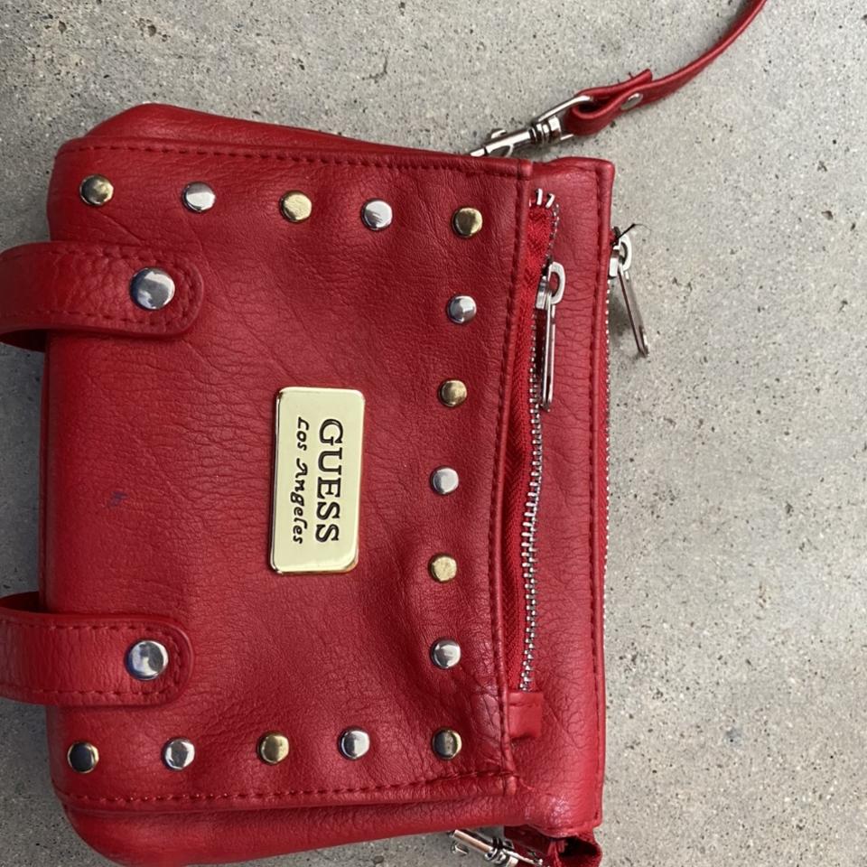 GUESS Red Crossbody Backpack with Bee Charm 😀 mini - Depop