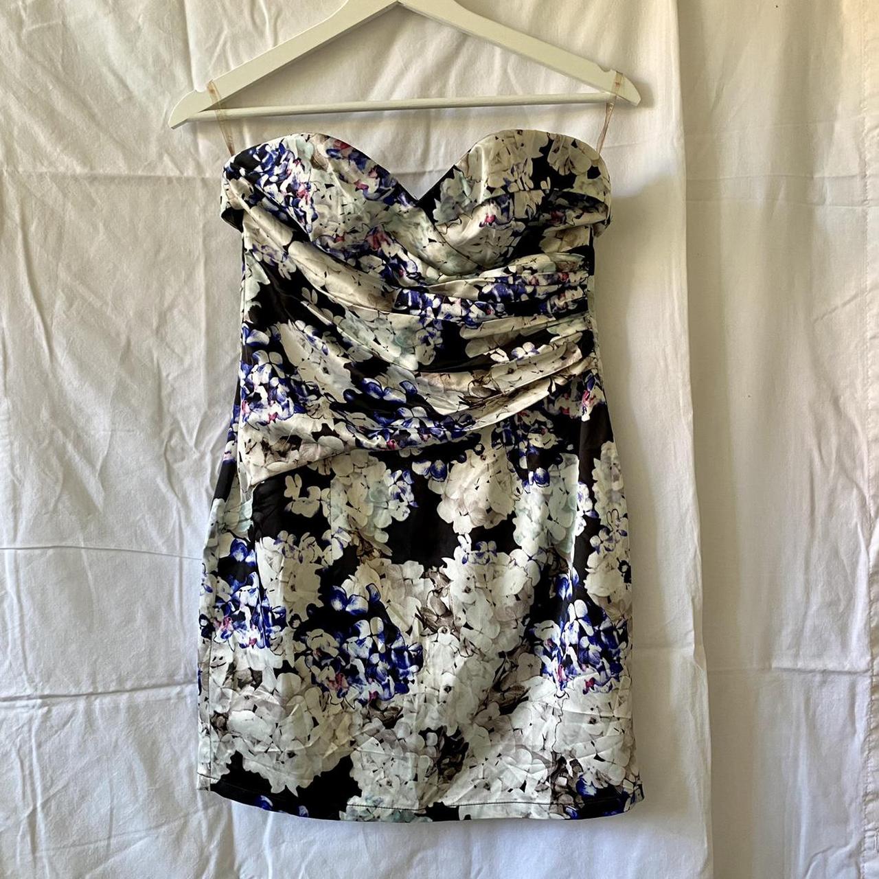 Floral Lipsy strapless mini dress. Size 8. Brand new