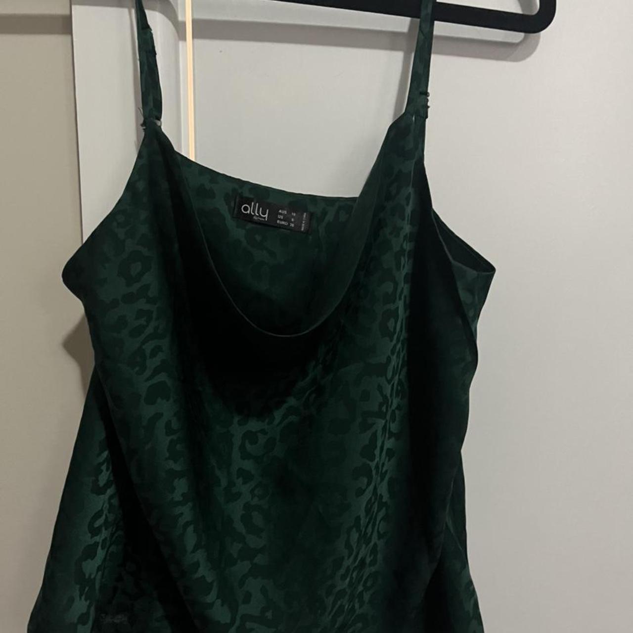Never worn green leopard print top Size M Never... - Depop