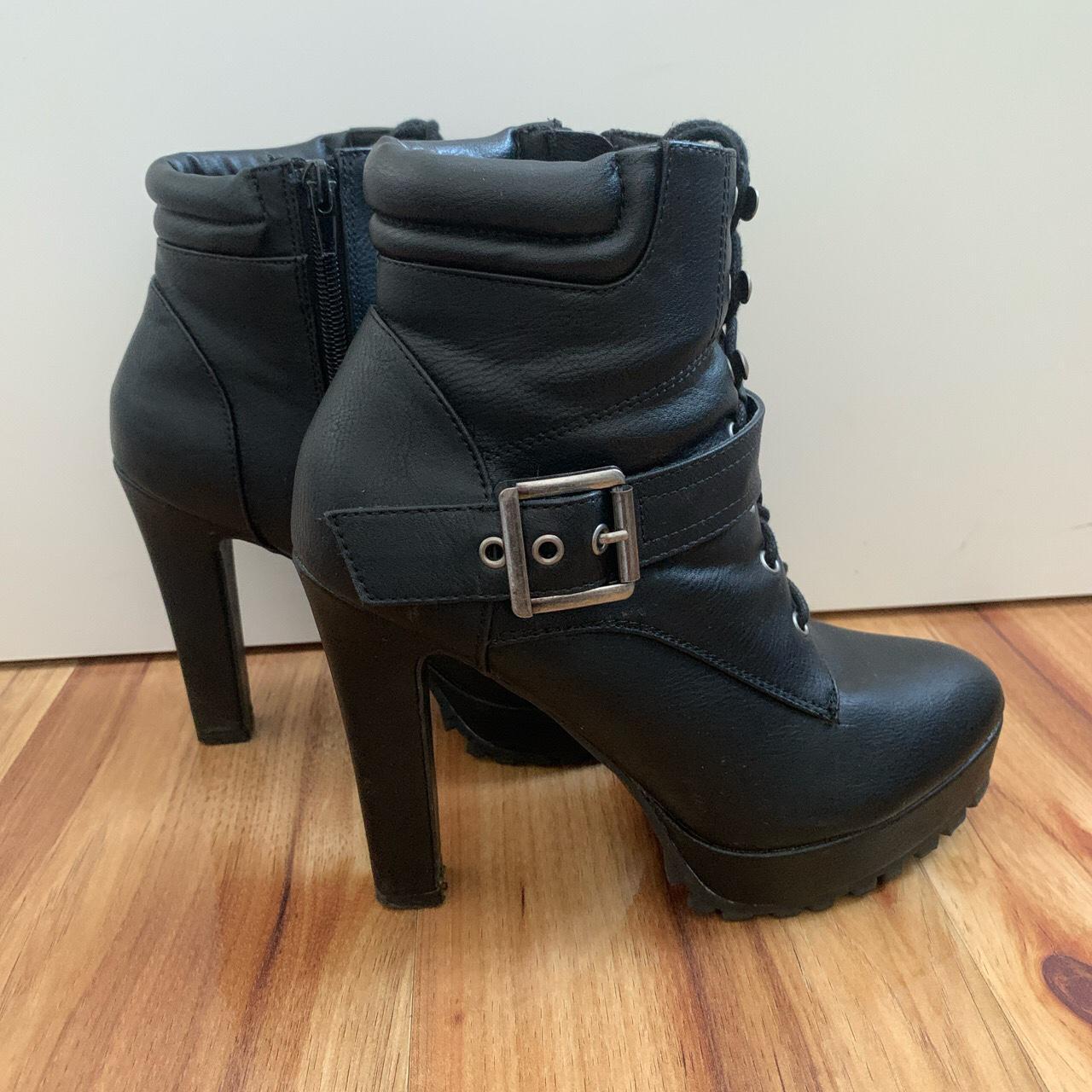 JustFab Women's Black Boots Depop