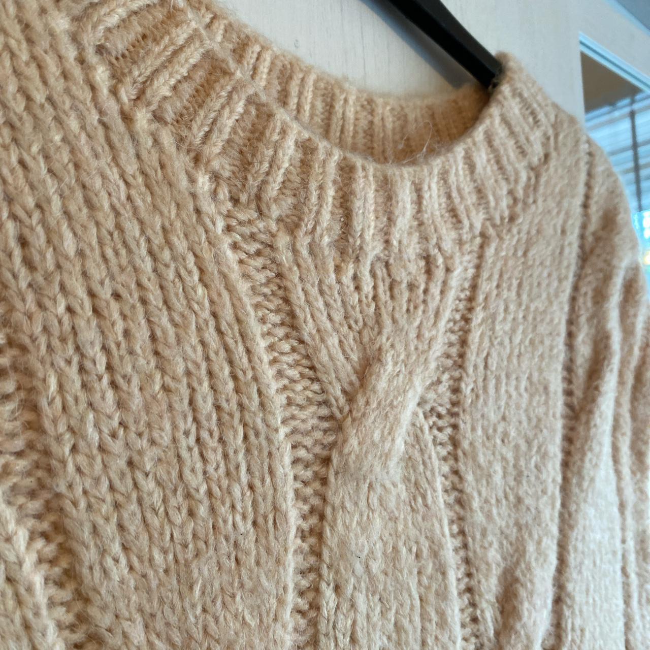 Primark Nude Beige Chunky Knit Sweater Vest Size XS... - Depop