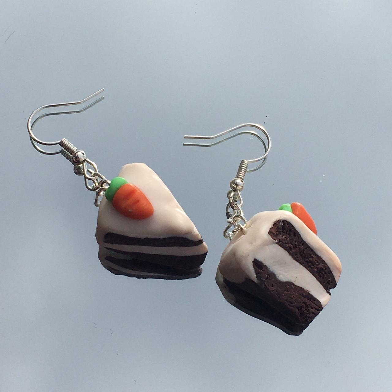 ️carrot cake slice earrings 🧡handmade with polymer... Depop