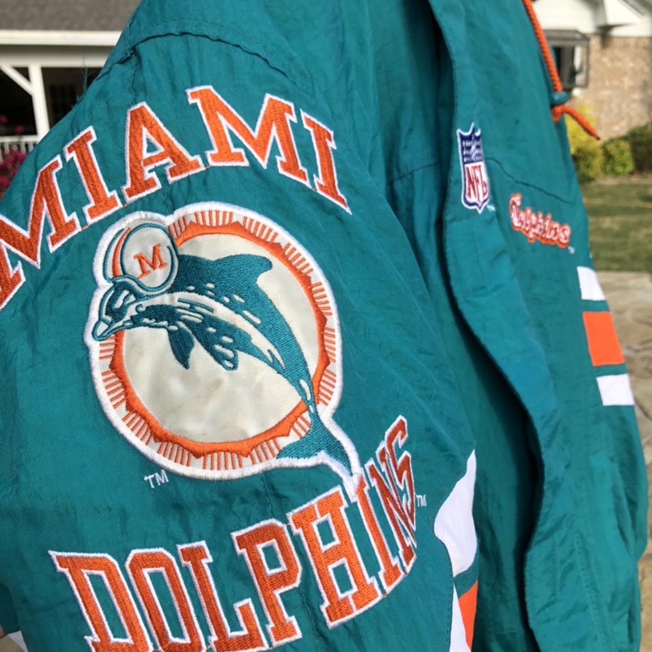 Miami Dolphins Pro Line Authentic jacket BY STARTER - Depop