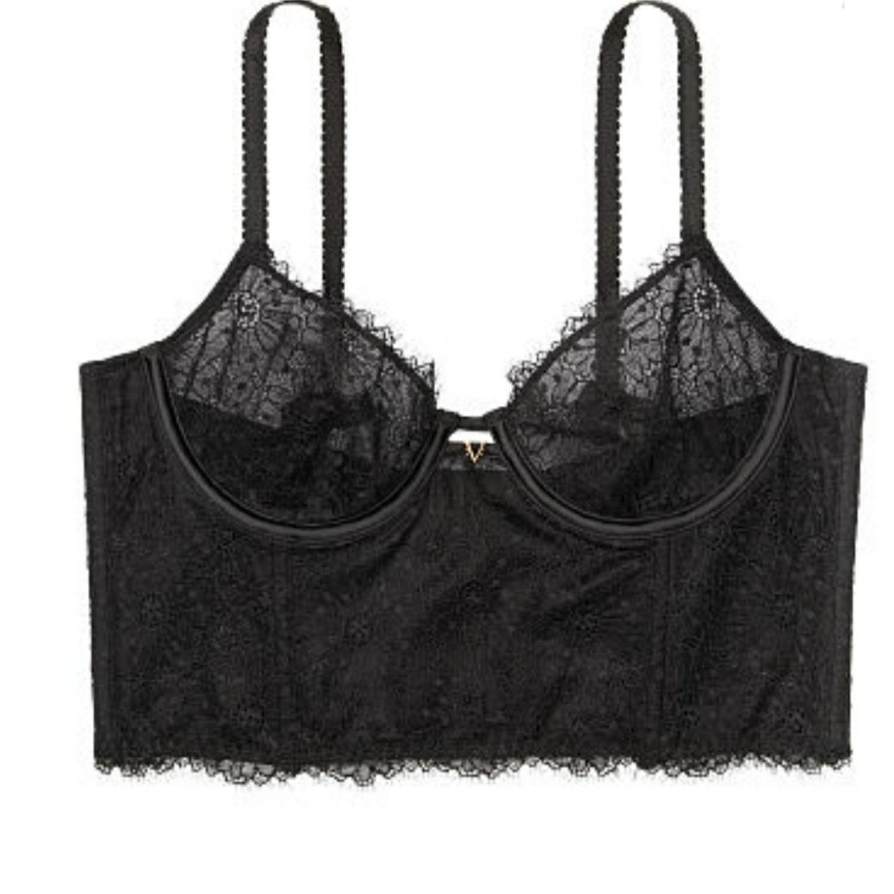 Victoria's Secret, Intimates & Sleepwear, Victorias Secret Black Lace  Unlined Bra Size 32d