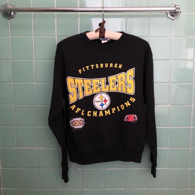 Vintage 90s Steelers Crewneck Sweatshirt Super Bowl - Depop