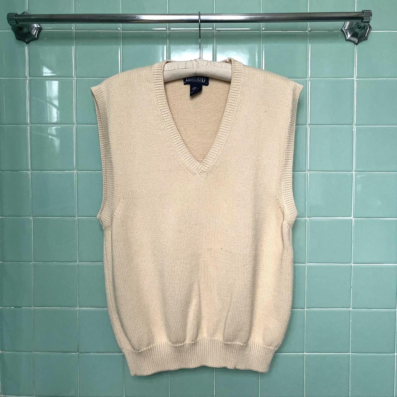 Vintage Pale Yellow Sweater Vest Brand Lands... Depop