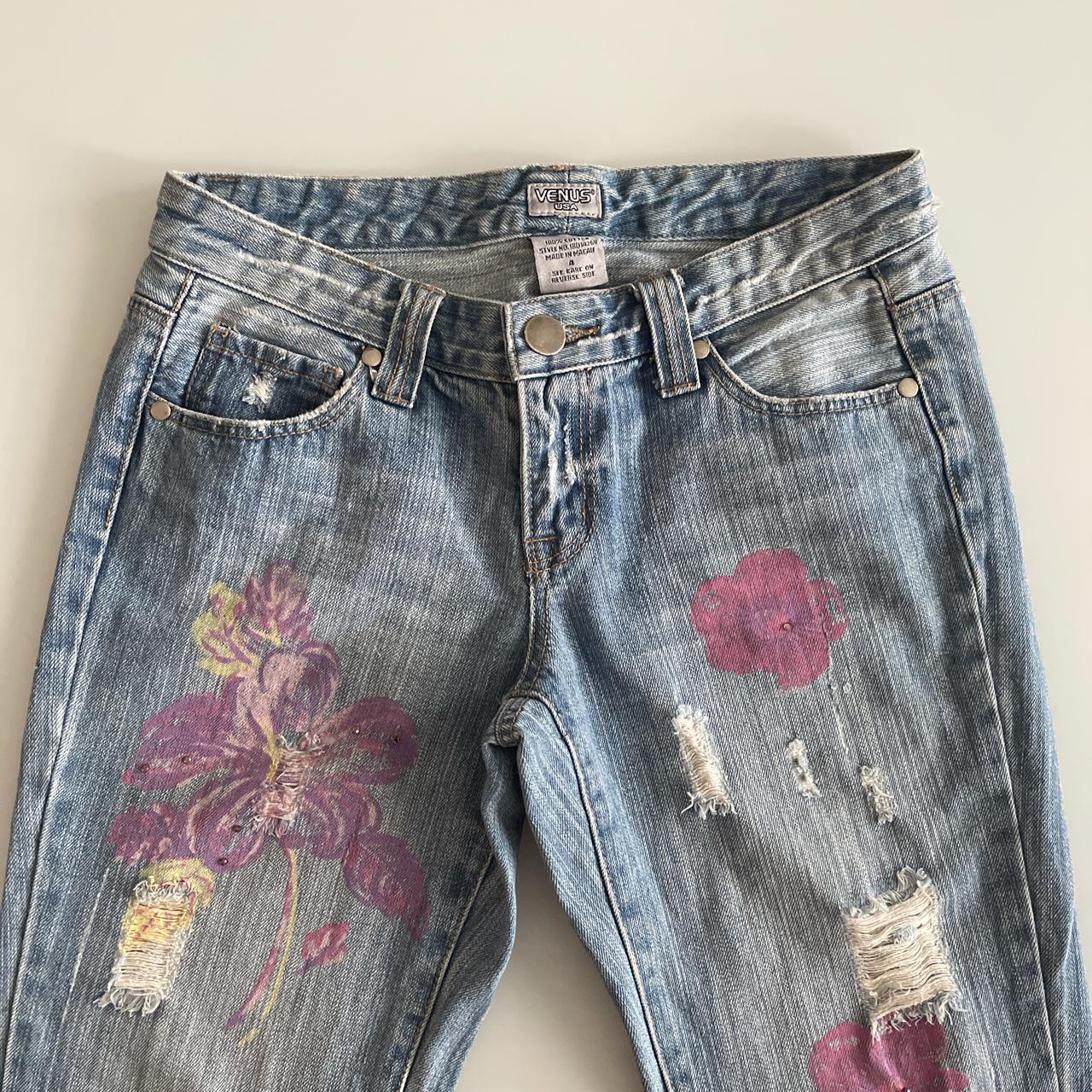 Low rise embellished flared jeans These jeans have... - Depop