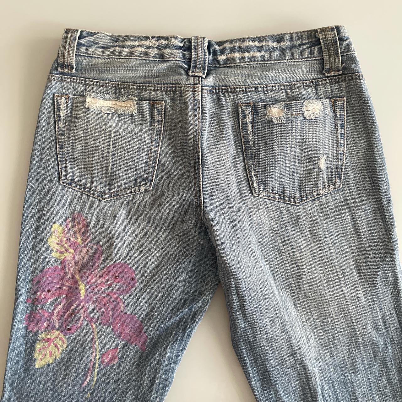 Low rise embellished flared jeans These jeans have... - Depop