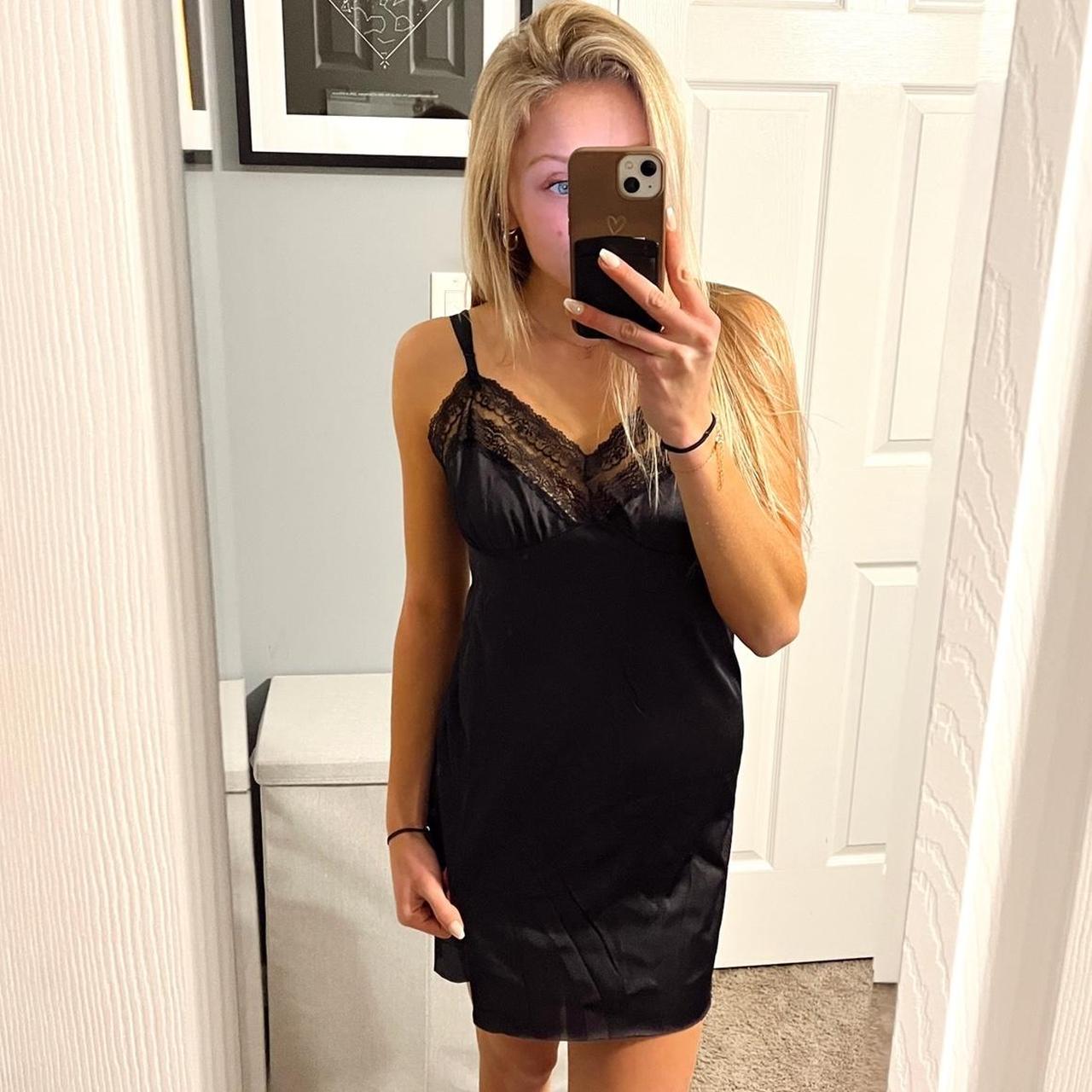 Blair Black Lace Slip Dress Great Condition Fits... - Depop