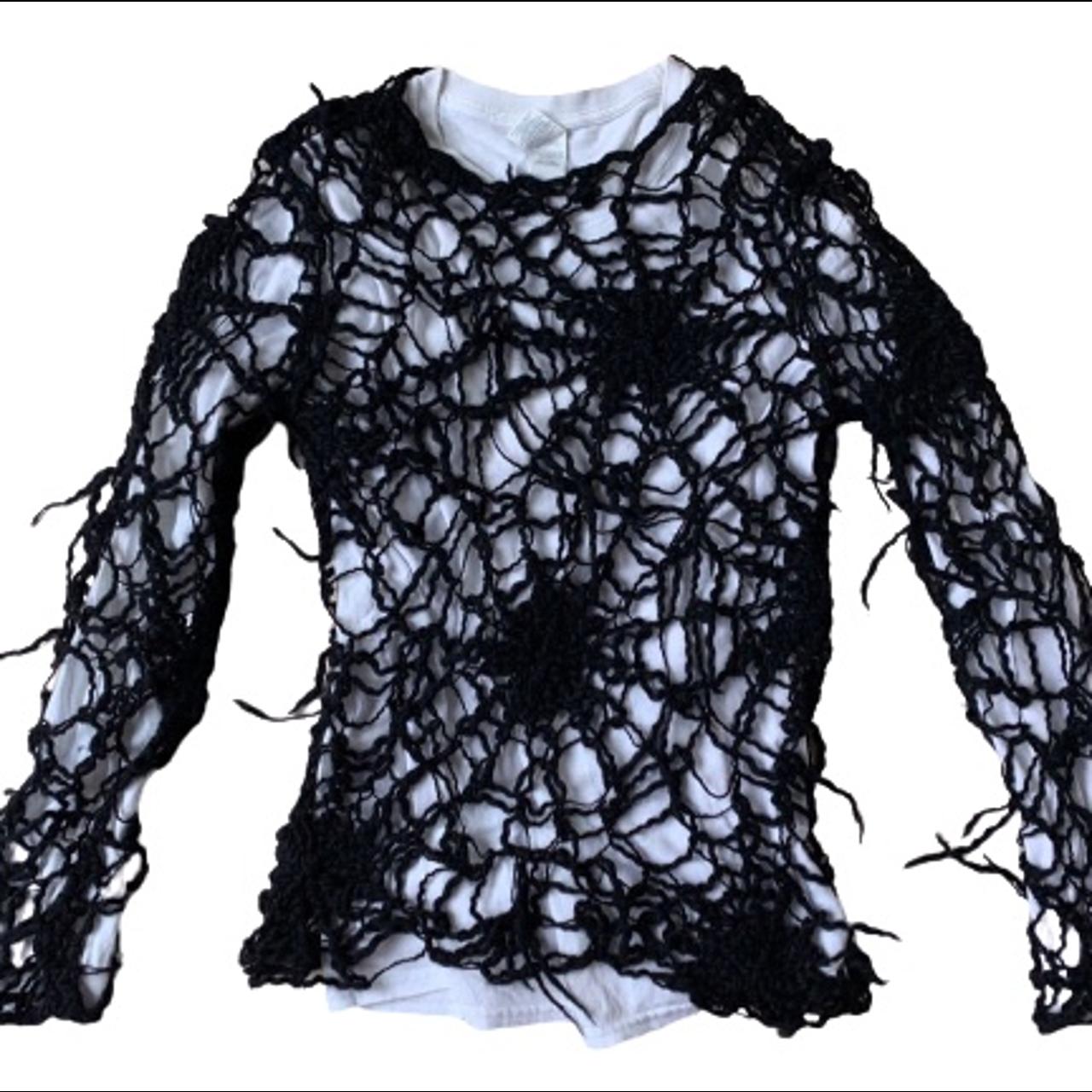 number（n）ine 05ss 蜘蛛の巣　スパイダーメッシュニット NUMBER (N)INE NIGHTCRAWLER SPIDER KNIT SWEATER | Depop