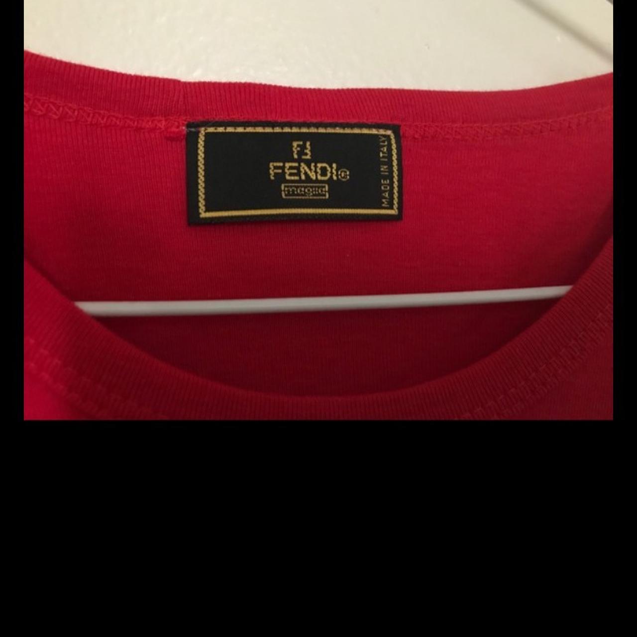 Fendi Women's Red and Gold Shirt | Depop