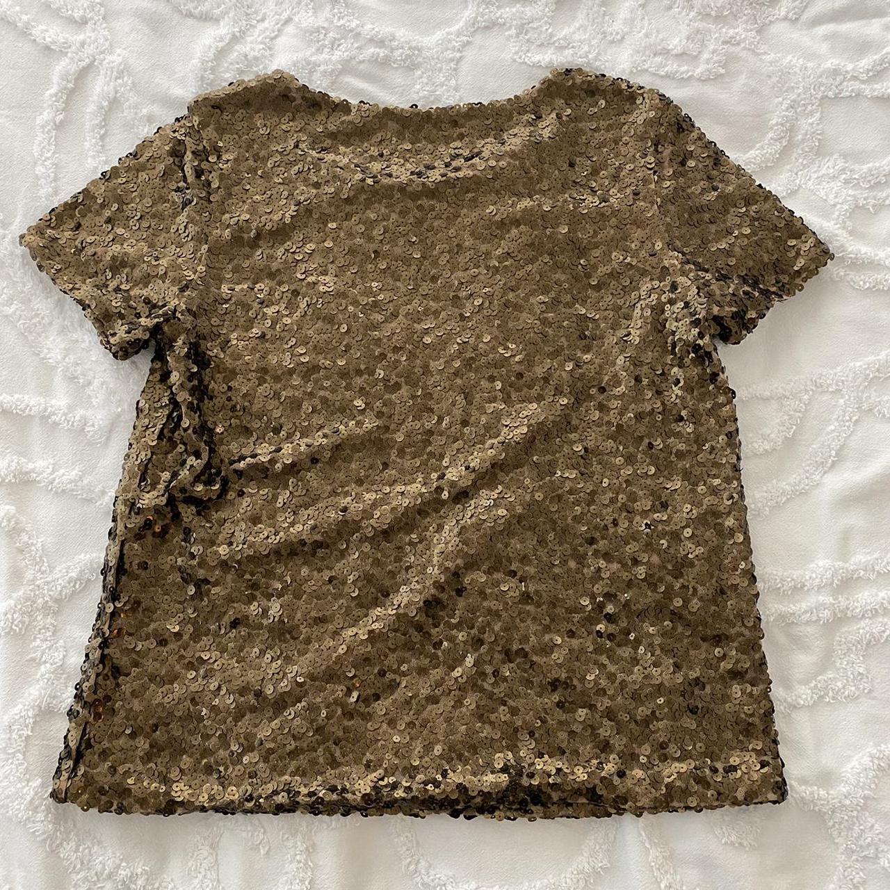 Gold Sequin Glitter Top from H M M golden. Depop