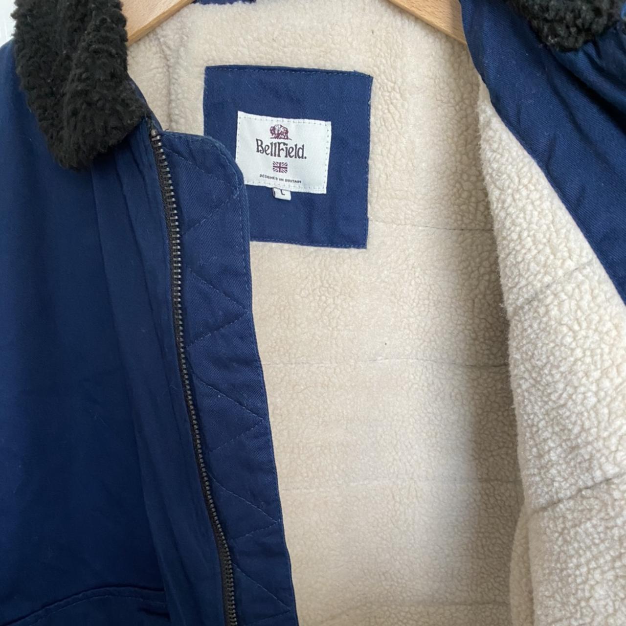 Men’s Bellfield Flight Navy Jacket with Borg Collar... - Depop