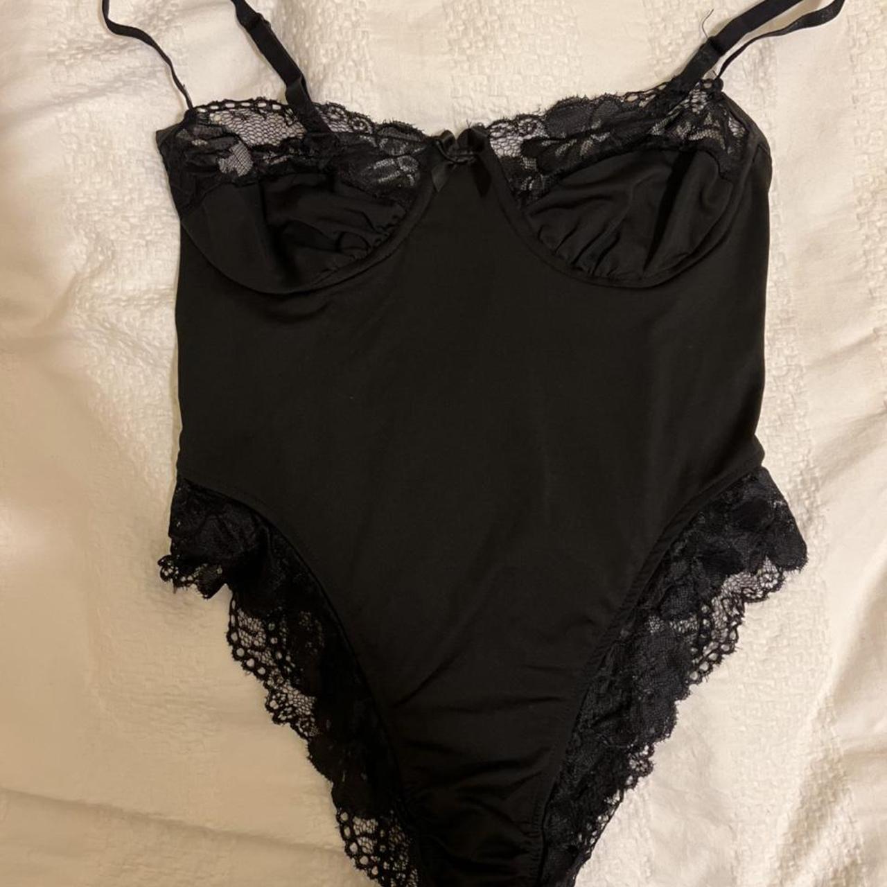 Lace black lingerie/bodysuit! Super cute with a pair... - Depop