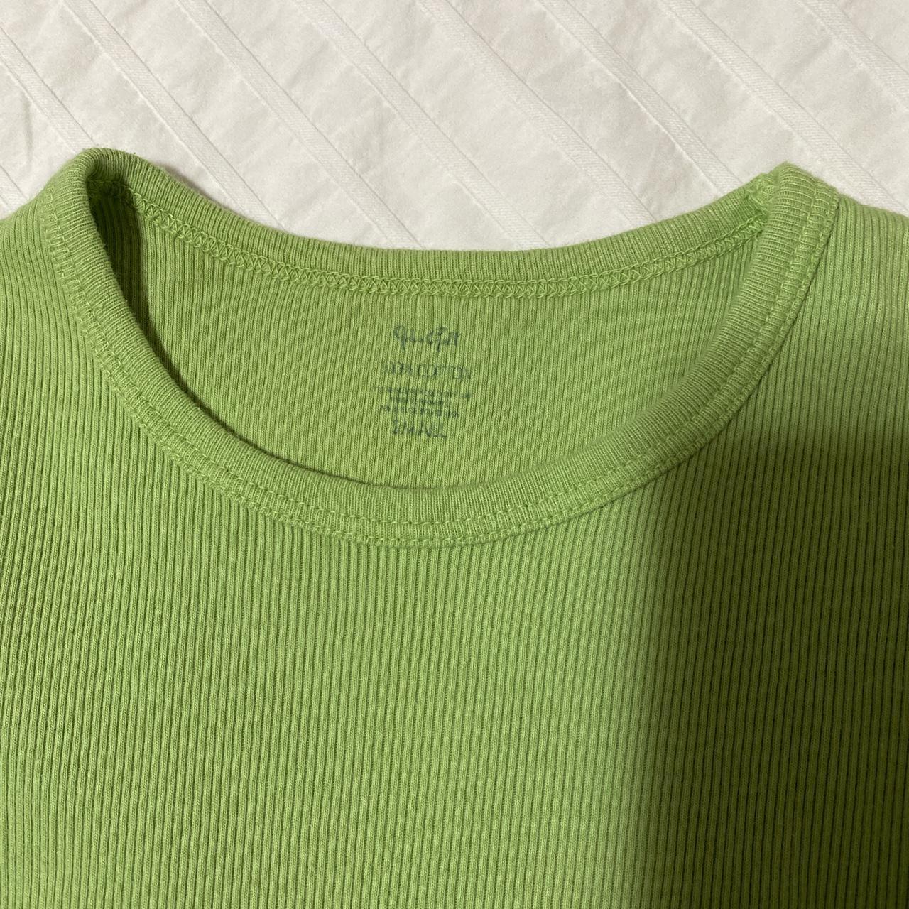 Brandy Melville green ribbed cropped tee Super... Depop