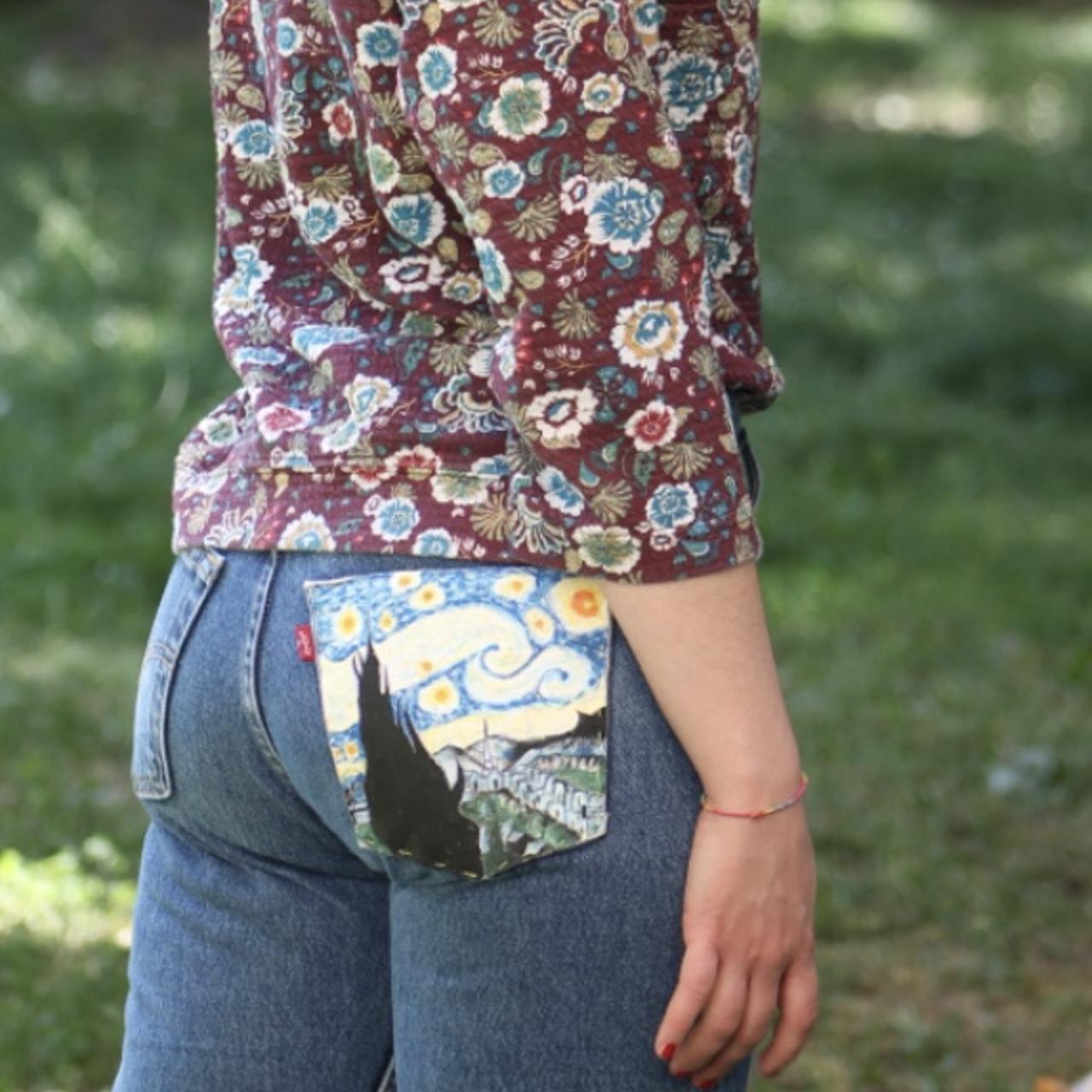 😍 Levi's 501 con tasca dipinta a Depop