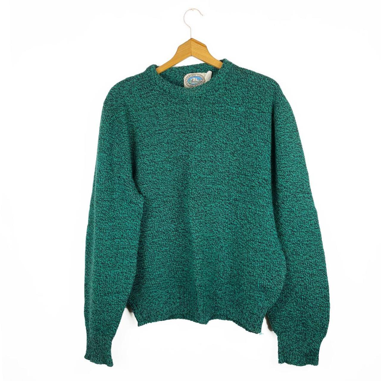 Green Knit Sweater / Unisex Large / Autumn Fall... Depop