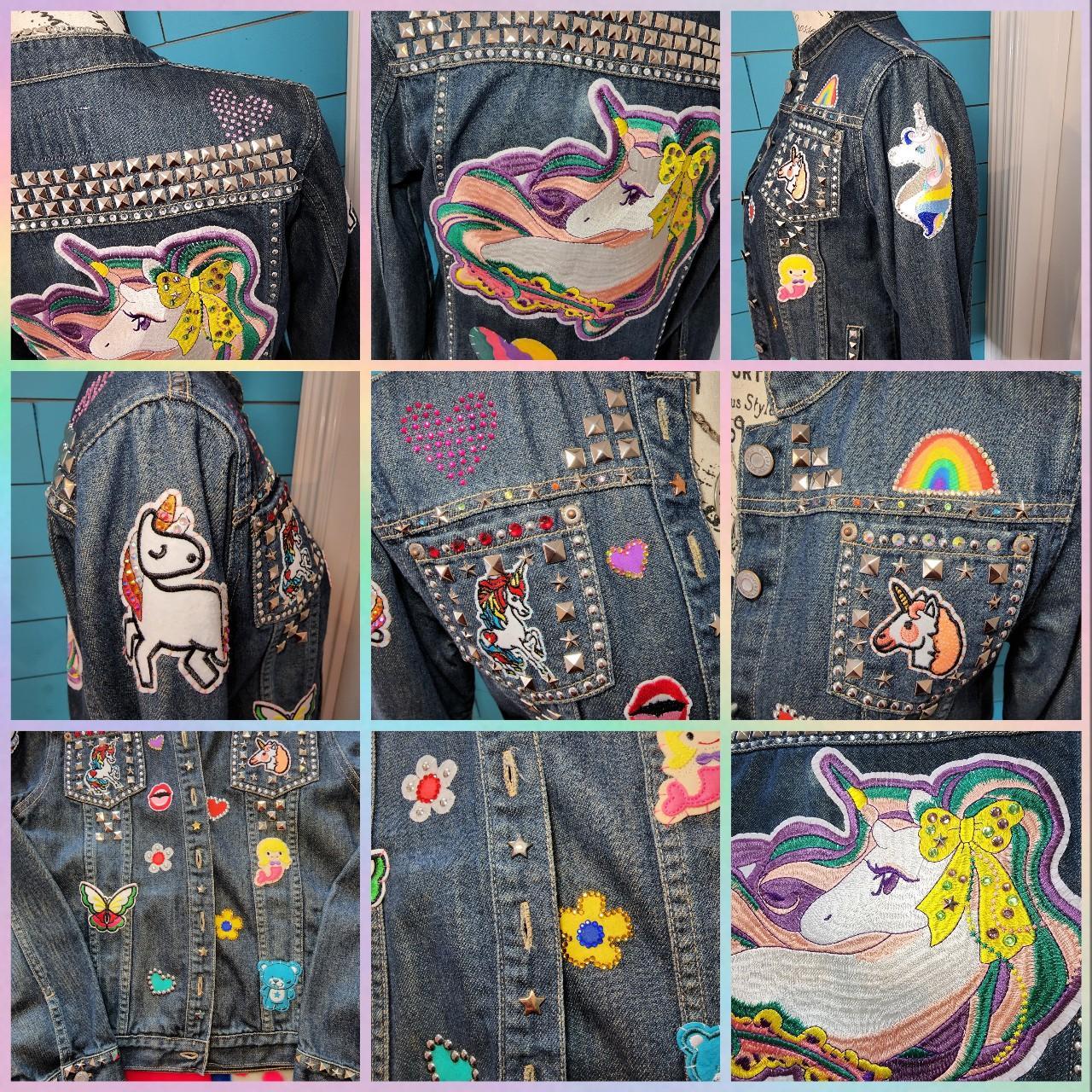 High-Buy Unicorn patch denim jacket in heavy quality with sequence
