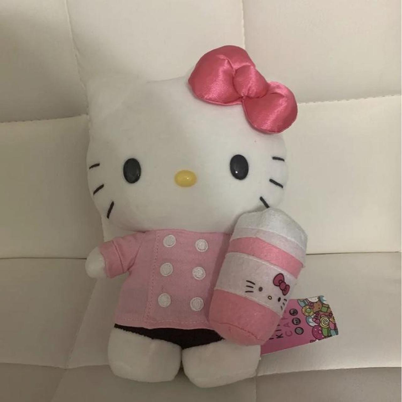 Hello Kitty Cafe Las Vegas Throw Pillow (White)