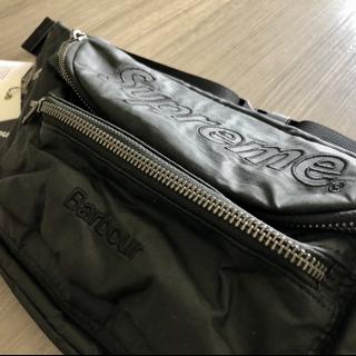 Supreme/Barbour Waxed Cotton Waist Bag 黒