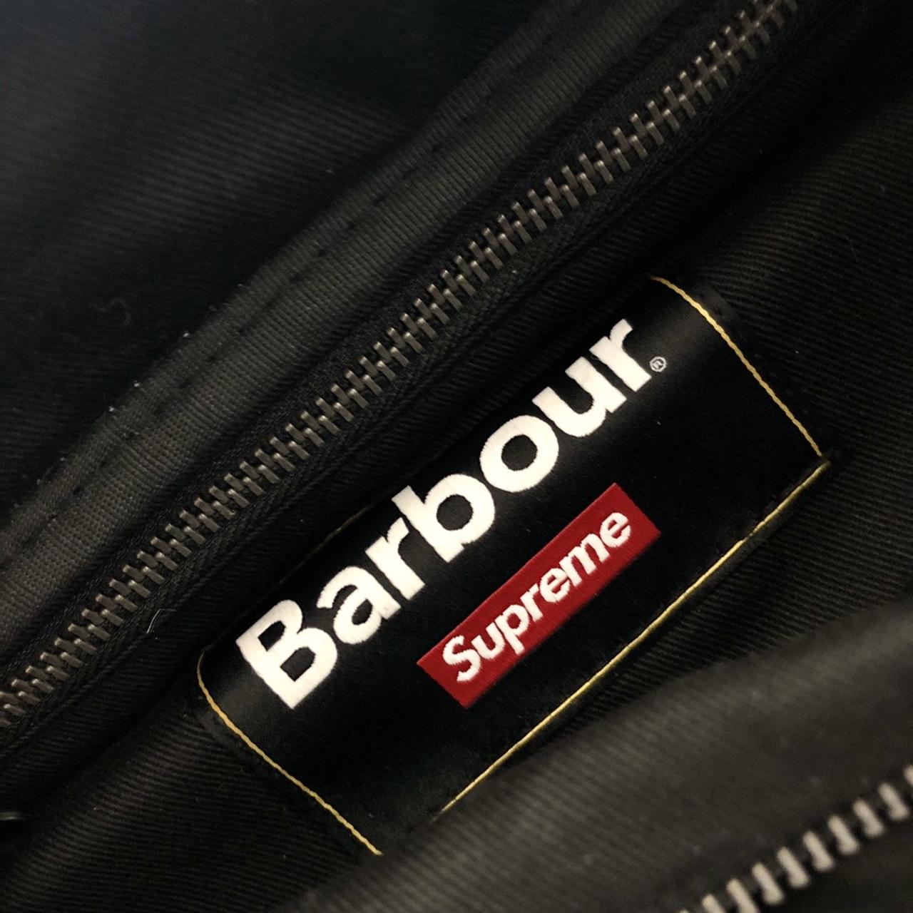 Supreme/Barbour Waxed Cotton (BLACK) Waist Bag. - Depop