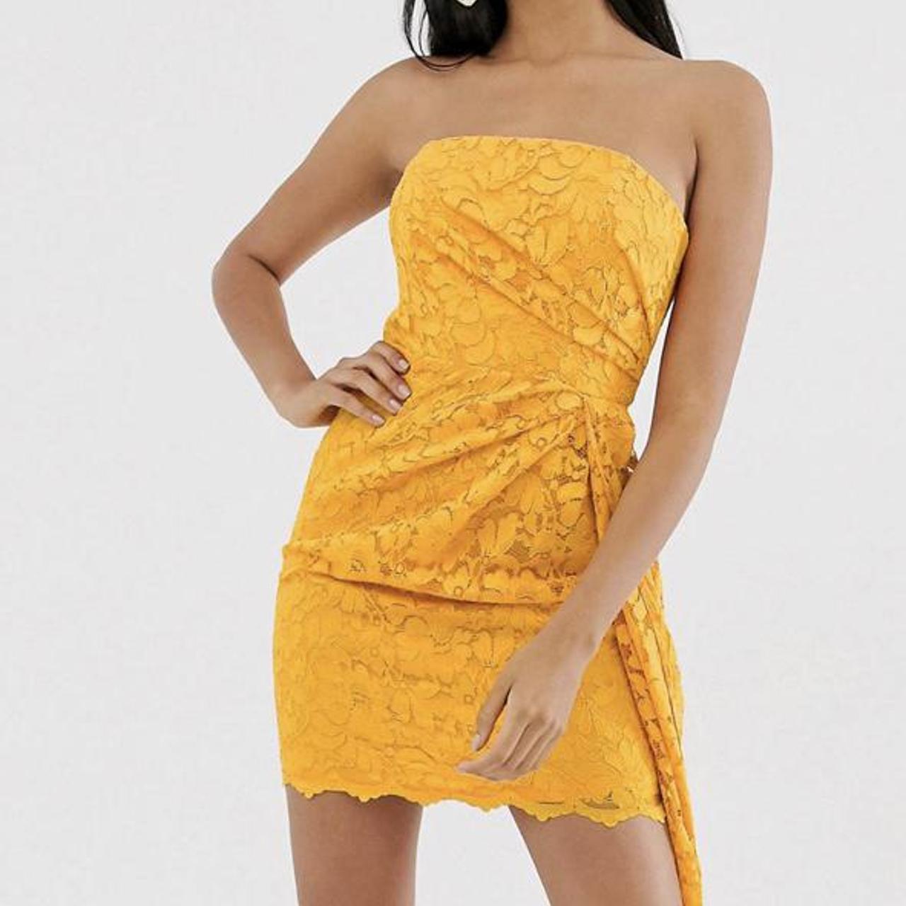 Mustard bandeau outlet dress